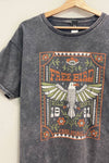 Free Bird Southwest Oversized Washed Black T-shirt - Purpose + Passion Boutique