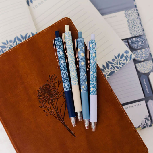 French Blue Floral Pen Set - Purpose + Passion Boutique