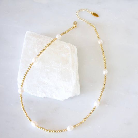Freshwater Pearl Beaded Necklace  - Purpose + Passion Boutique