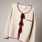 Front Tie Cream Burgundy Sweater - Purpose + Passion Boutique