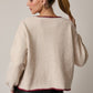 Front Tie Cream Burgundy Sweater - Purpose + Passion Boutique