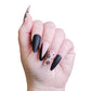 Frostbite | Matte Black Snowflake Stiletto Press - On Nails - Purpose + Passion Boutique