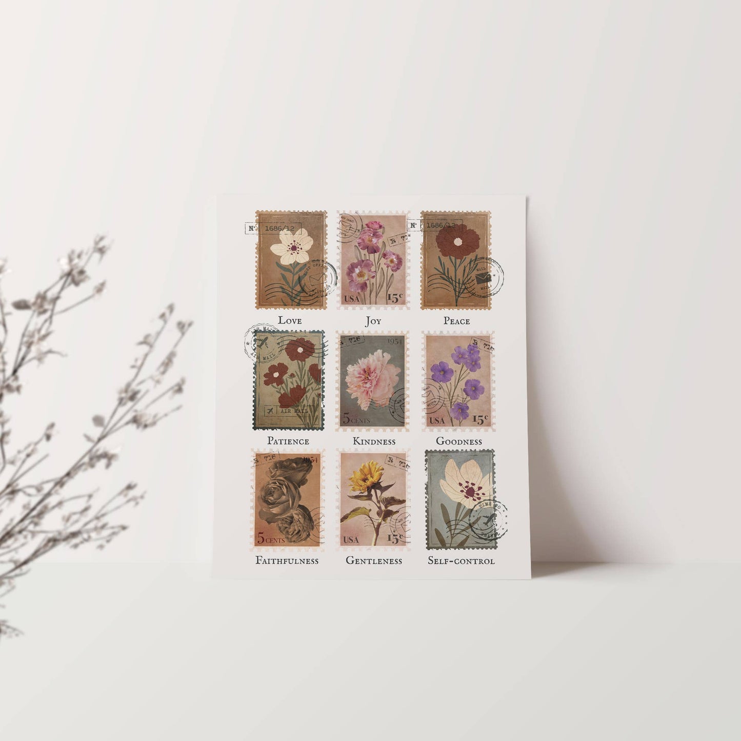 Fruit of the Spirit Scripture Art Print 8x10 - Purpose + Passion Boutique