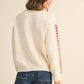 Fuzzy Ivory Heart Knit Sweater - Purpose + Passion Boutique