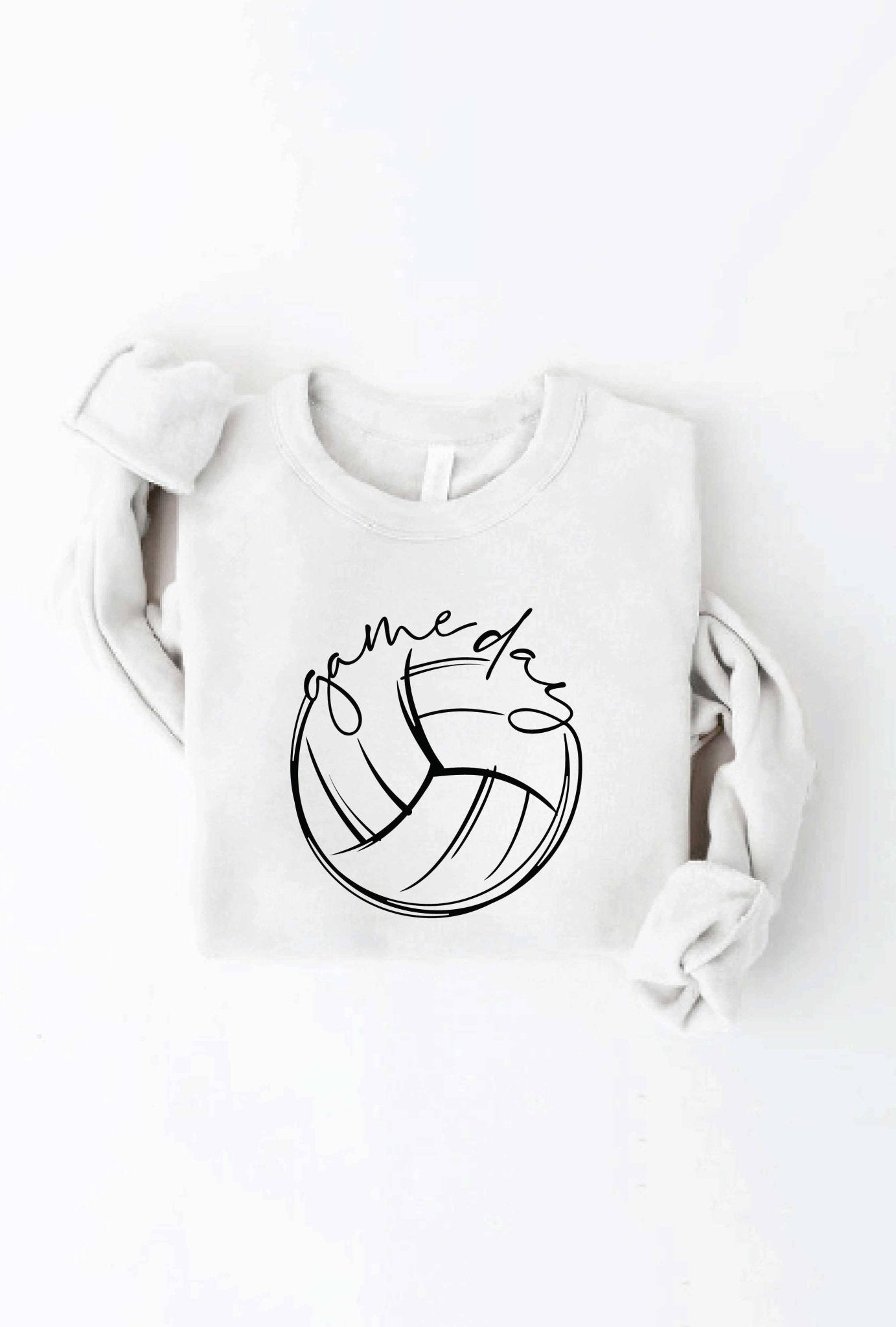 GAMEDAY VOLLEYBALL Vintage White Graphic Sweatshirt - Purpose + Passion Boutique