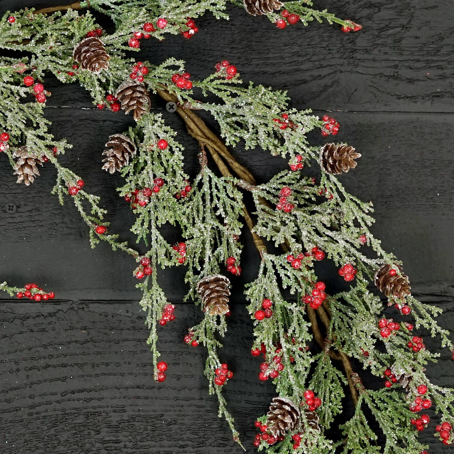Garland - Icy Sparkle Cypress Pine w. Pepperberry - 4ft - Purpose + Passion Boutique