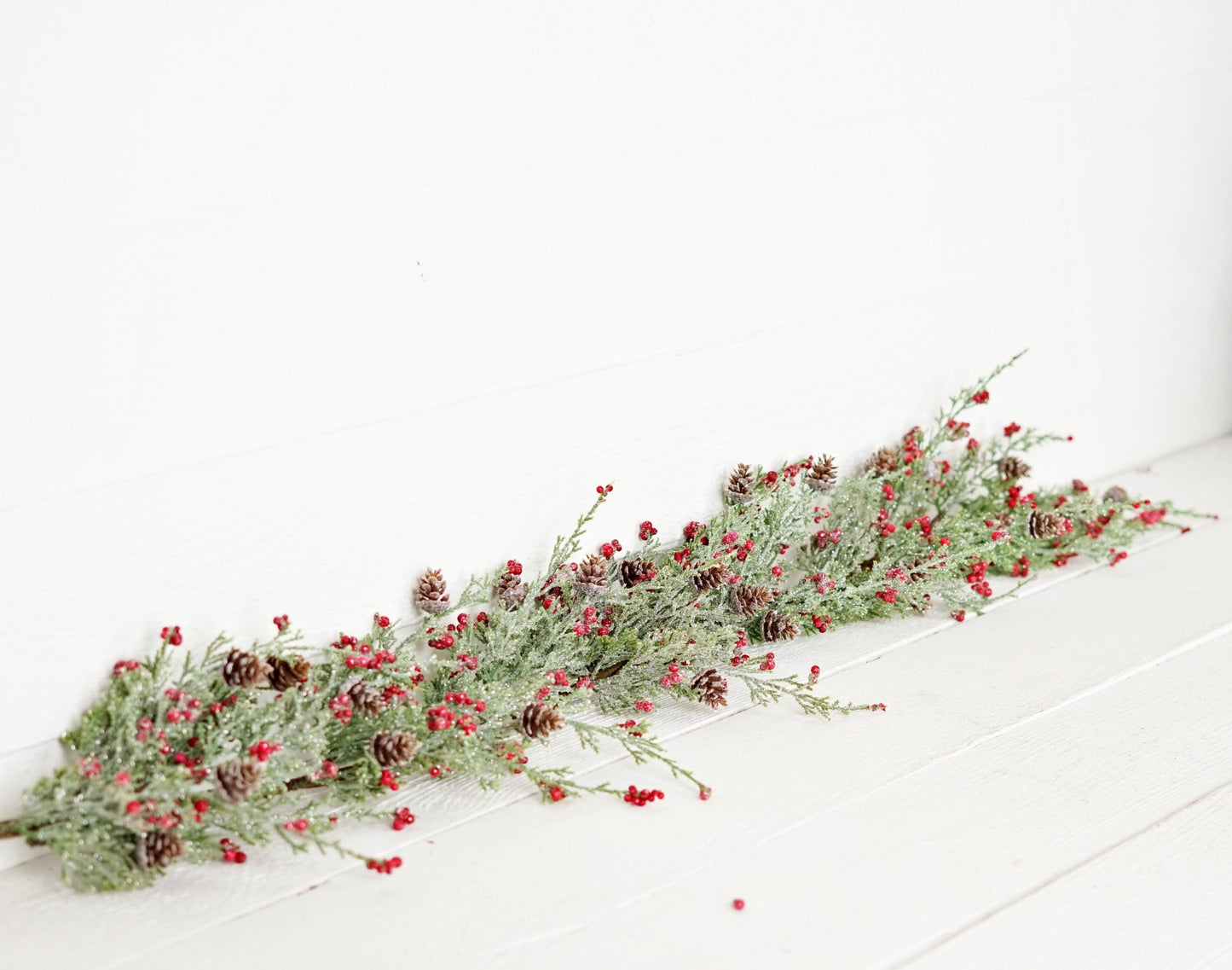 Garland - Icy Sparkle Cypress Pine w. Pepperberry - 4ft - Purpose + Passion Boutique