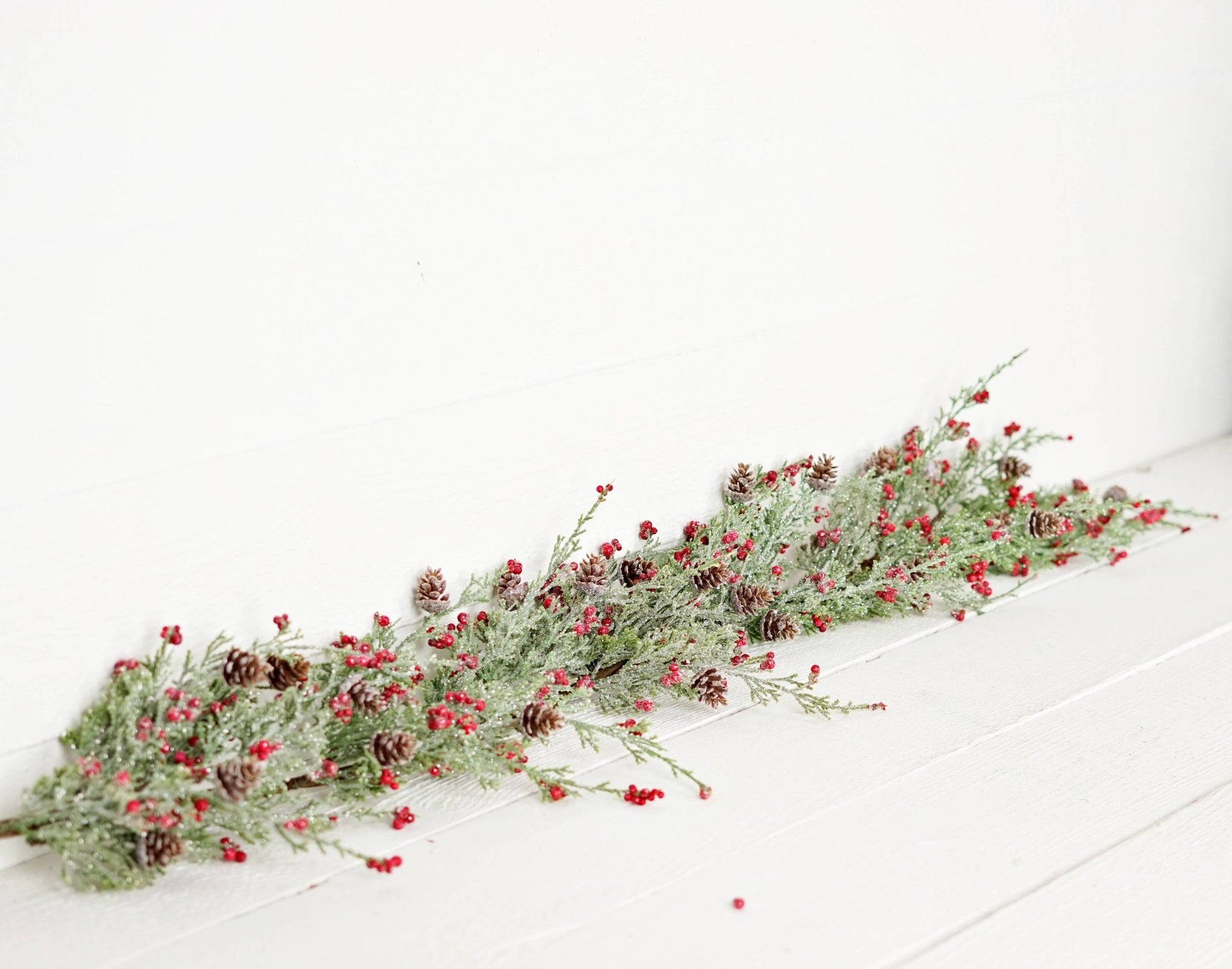 Garland - Icy Sparkle Cypress Pine w. Pepperberry - 4ft - Purpose + Passion Boutique