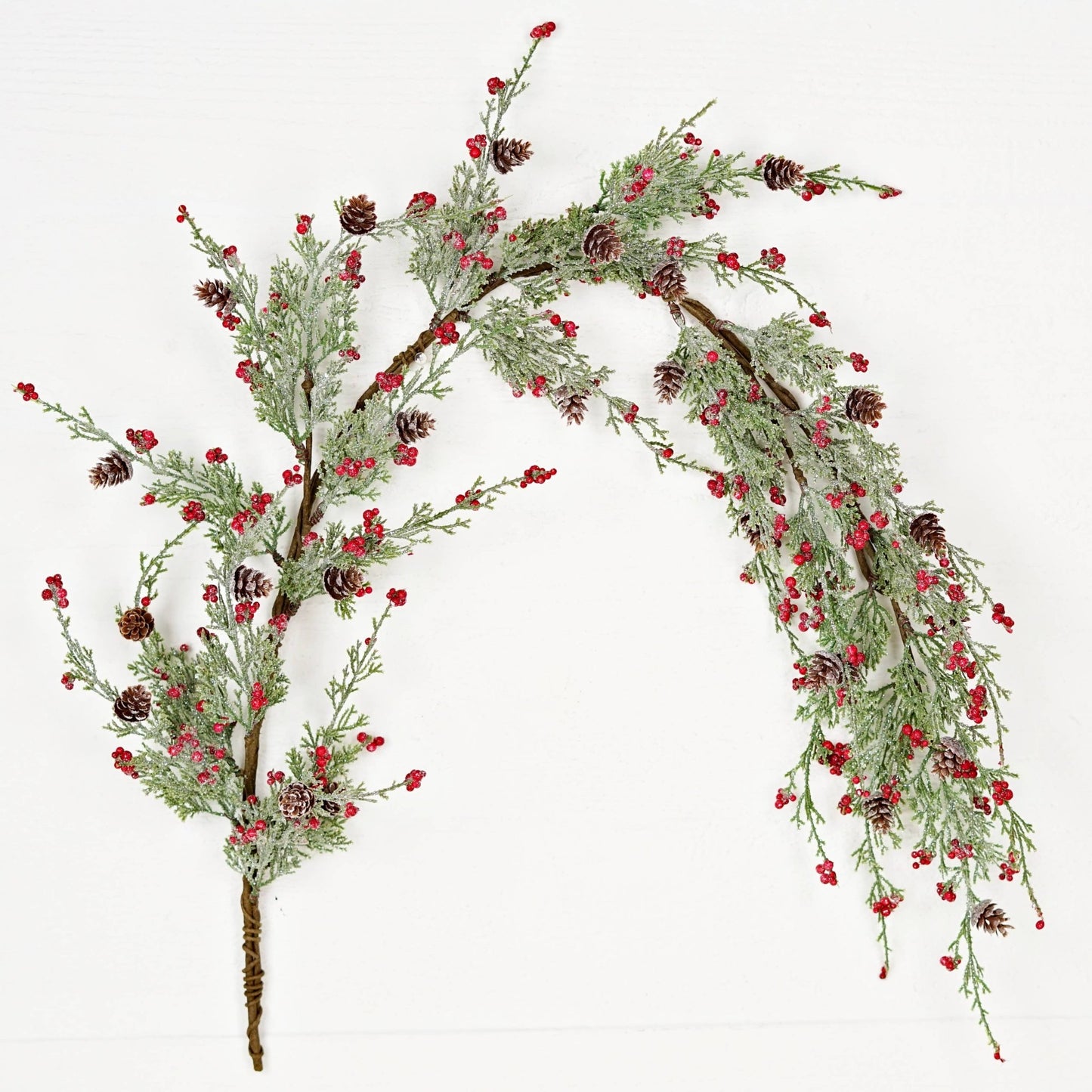 Garland - Icy Sparkle Cypress Pine w. Pepperberry - 4ft - Purpose + Passion Boutique