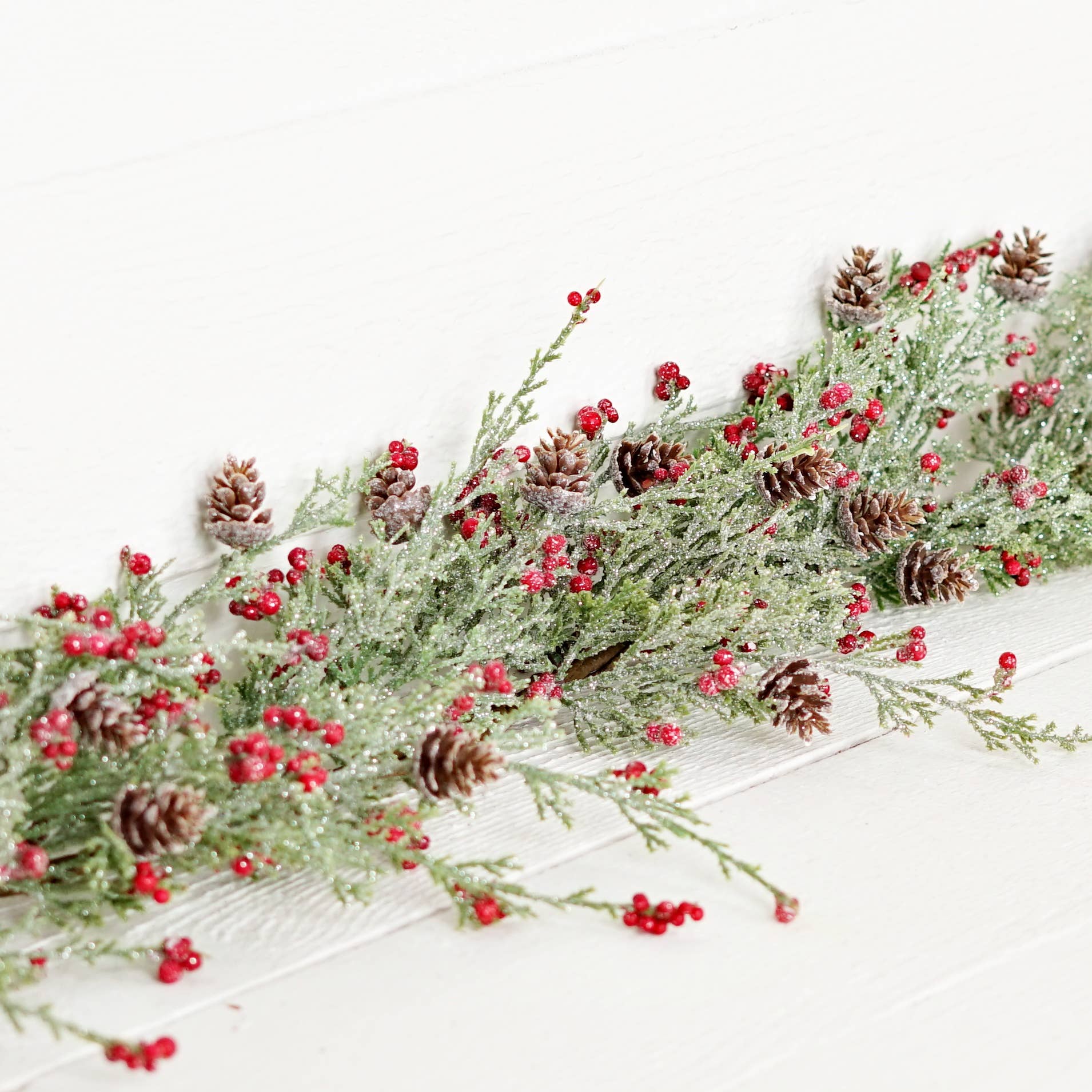 Garland - Icy Sparkle Cypress Pine w. Pepperberry - 4ft - Purpose + Passion Boutique