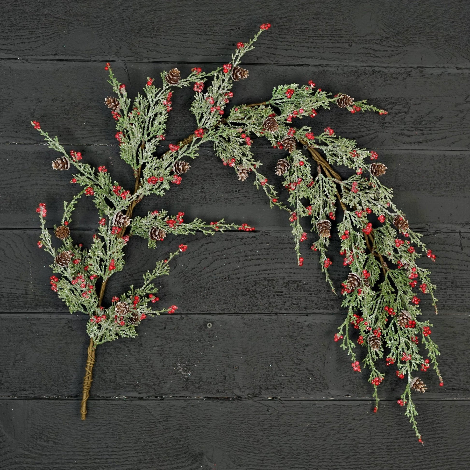 Garland - Icy Sparkle Cypress Pine w. Pepperberry - 4ft - Purpose + Passion Boutique