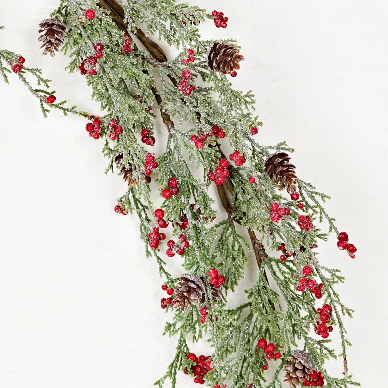 Garland - Icy Sparkle Cypress Pine w. Pepperberry - 4ft - Purpose + Passion Boutique