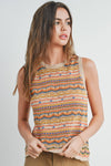 Geo Taupe Pattern Knit Top - Purpose + Passion Boutique