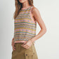 Geo Taupe Pattern Knit Top - Purpose + Passion Boutique