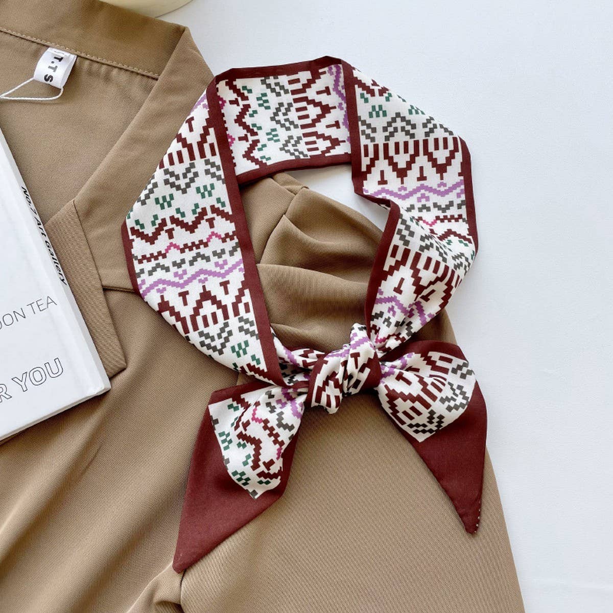 Geometric Print Striped Scarf - Purpose + Passion Boutique