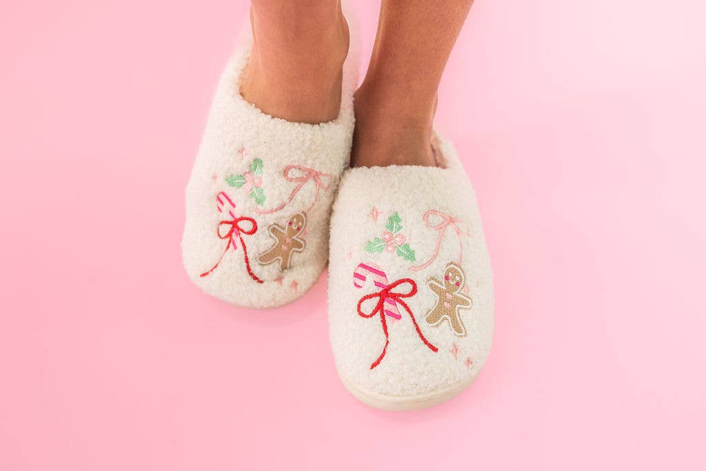 Gingerbread Bows Slippers - Purpose + Passion Boutique