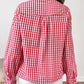 Gingham Check Plaid Ruffled Detail Shirt Blouse - Purpose + Passion Boutique