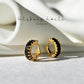 Gold Black Baguette Huggee Earrings - Purpose + Passion Boutique