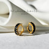 Gold Black Baguette Huggee Earrings - Purpose + Passion Boutique