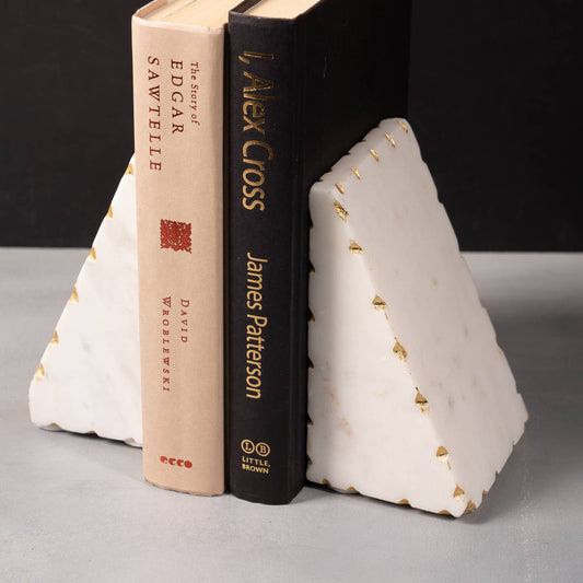 Gold Border Triangle Bookends (Sold as Set) - Purpose + Passion Boutique