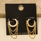 Gold Dipped Chain Accent Hinge Hoop Earrings - Purpose + Passion Boutique
