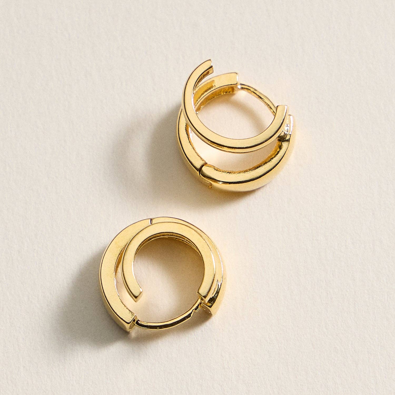 Gold - Dipped Double Hoop Earrings - Purpose + Passion Boutique