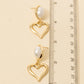 Gold Dipped Oval Pearl And Heart Dangle Earrings - Purpose + Passion Boutique