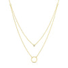 Gold Double Appeal Circle & Cz Necklace - Purpose + Passion Boutique