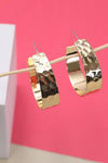 Gold Hammered Wide Hoops - Purpose + Passion Boutique