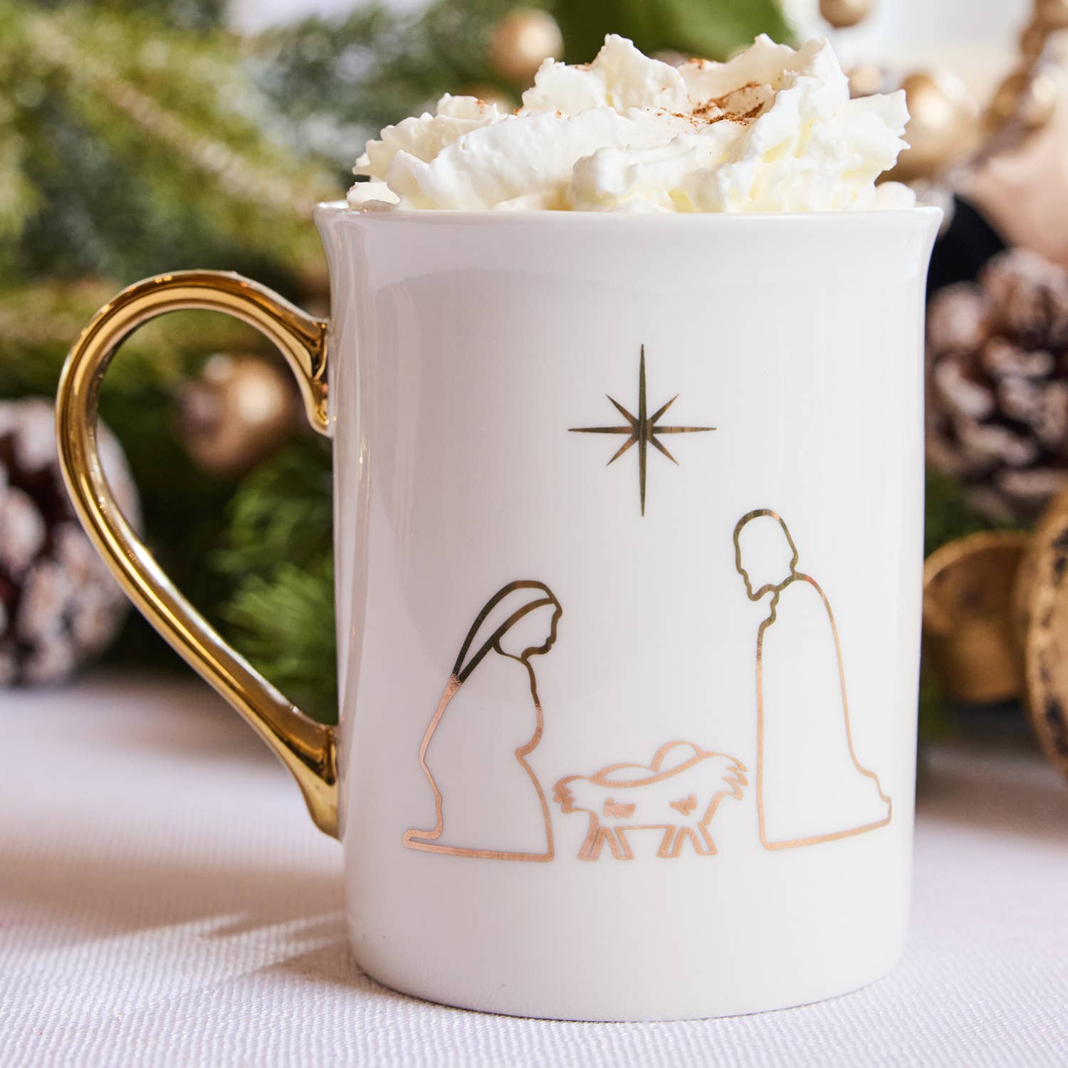 Gold Handle Mug Nativity - Purpose + Passion Boutique