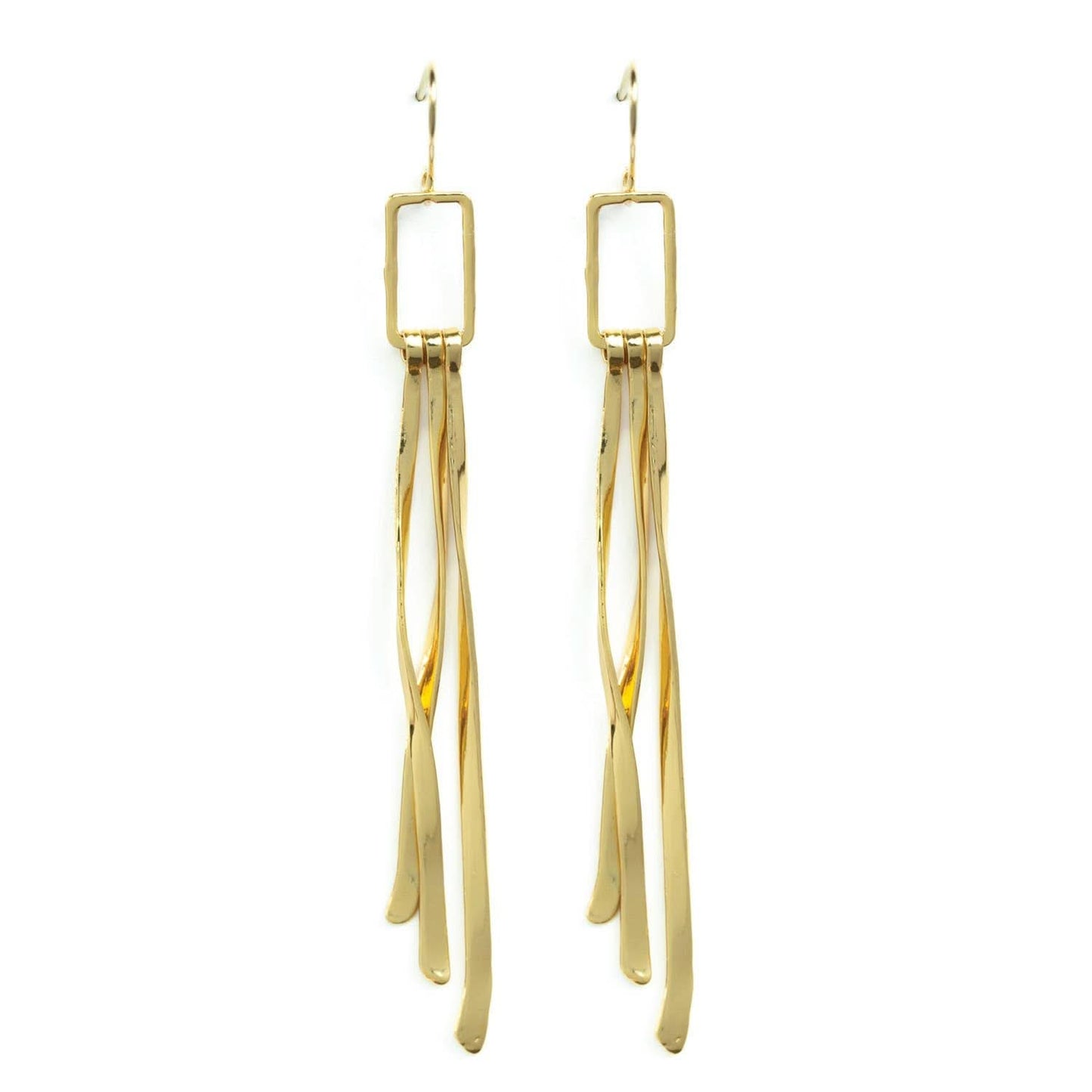 Gold Long Swirl Earrings - Purpose + Passion Boutique