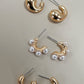 Gold Trio: Huggie, Pearl, Gold Hoop Earrings - Purpose + Passion Boutique