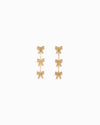 Gold Triple CZ Pave Bow by the Yard Drop Earrings - Purpose + Passion Boutique