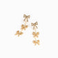 Gold Triple CZ Pave Bow by the Yard Drop Earrings - Purpose + Passion Boutique