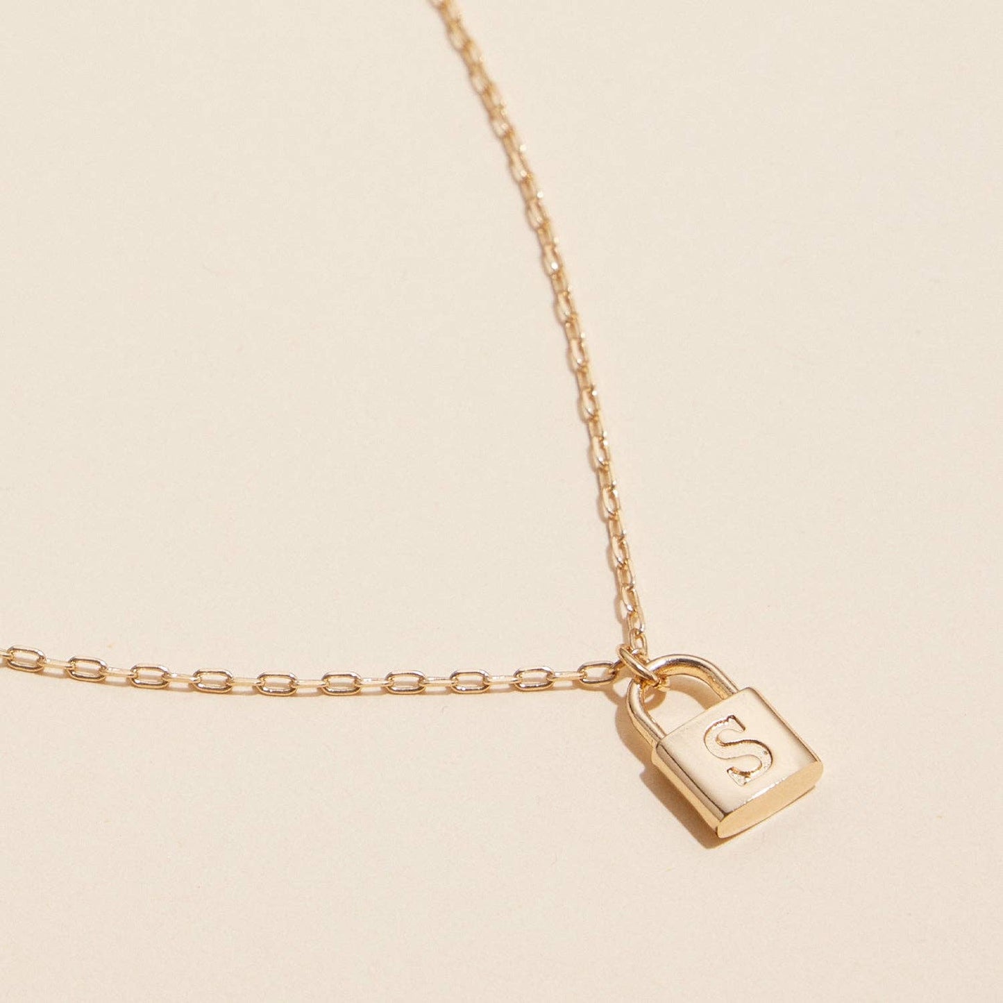 Golden Initial Lock Pendant Necklace - Purpose + Passion Boutique