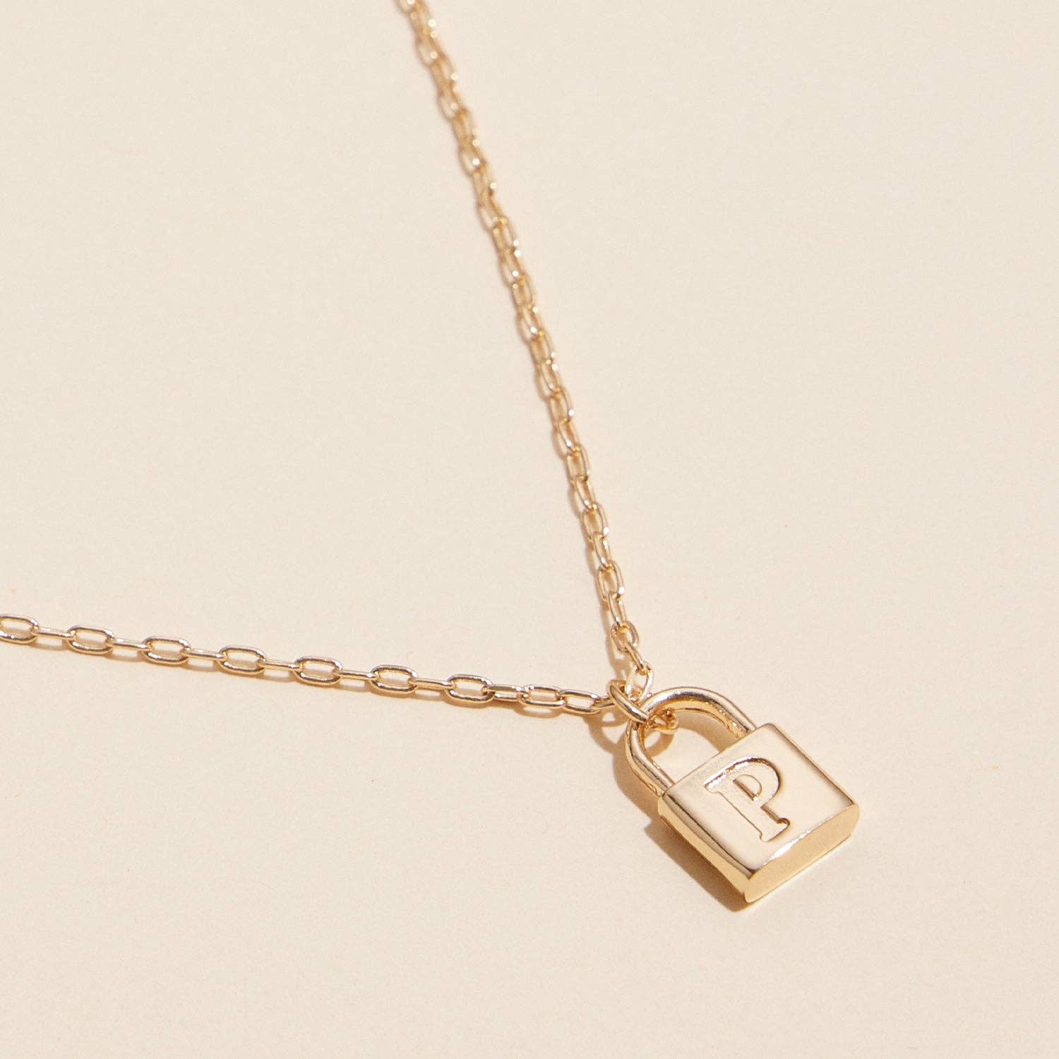 Golden Initial Lock Pendant Necklace - Purpose + Passion Boutique