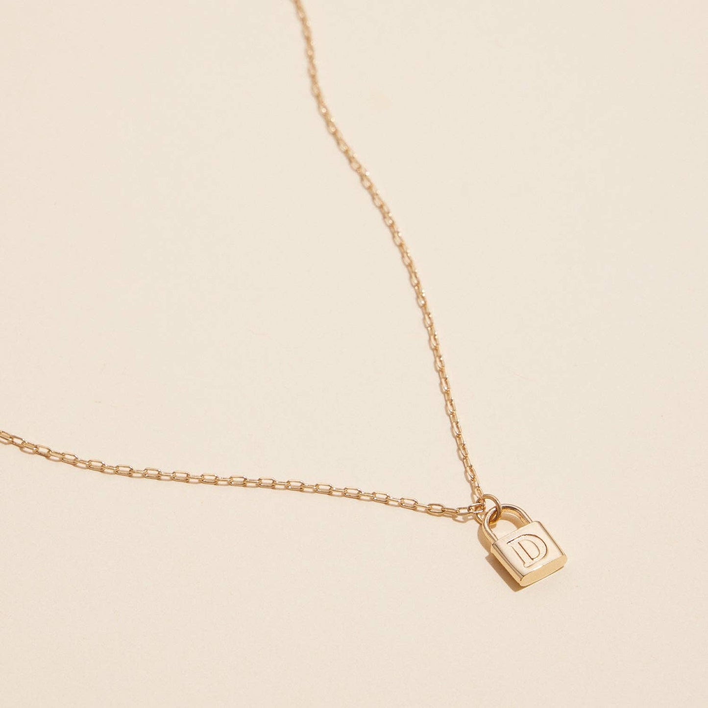 Golden Initial Lock Pendant Necklace - Purpose + Passion Boutique