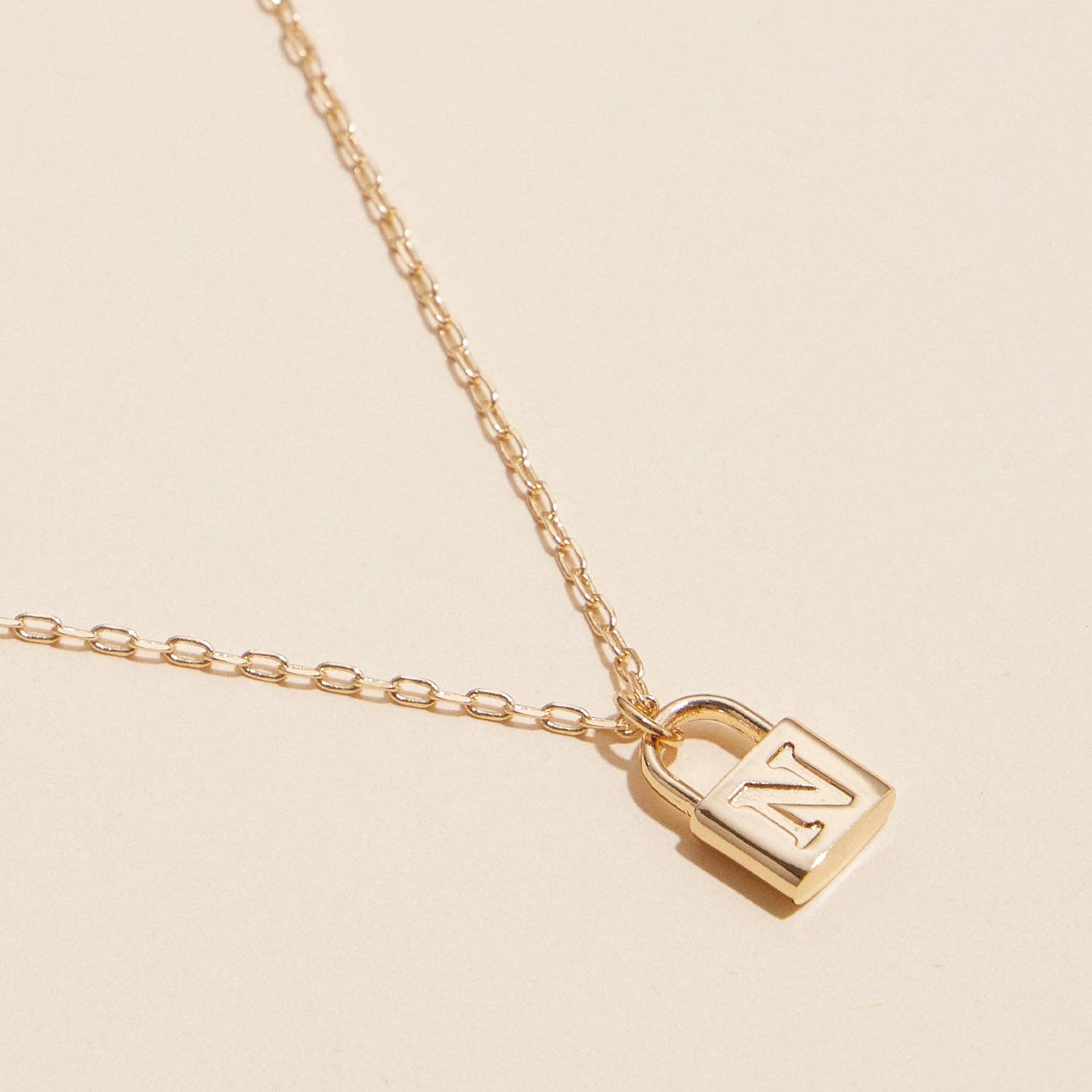 Golden Initial Lock Pendant Necklace - Purpose + Passion Boutique