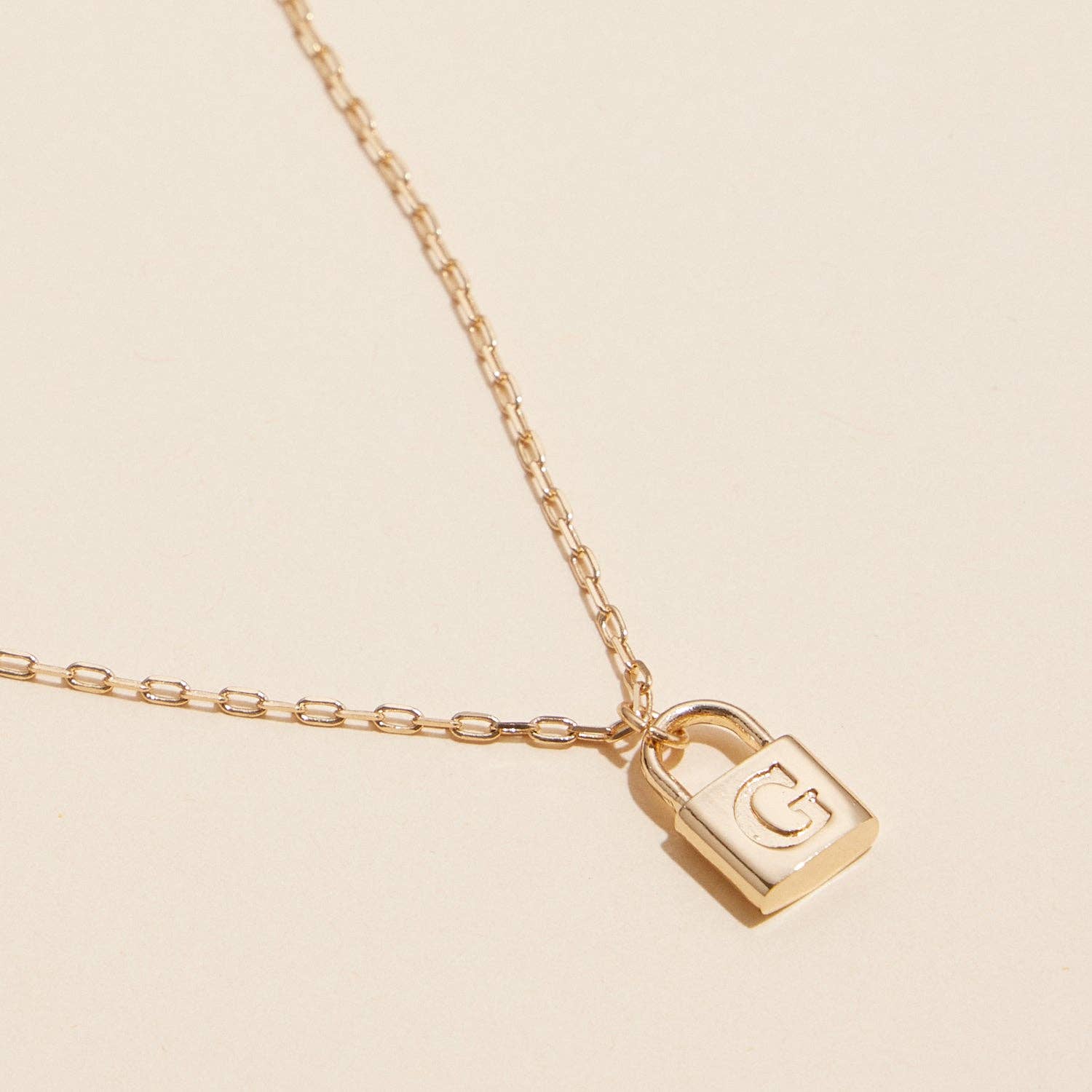 Golden Initial Lock Pendant Necklace - Purpose + Passion Boutique