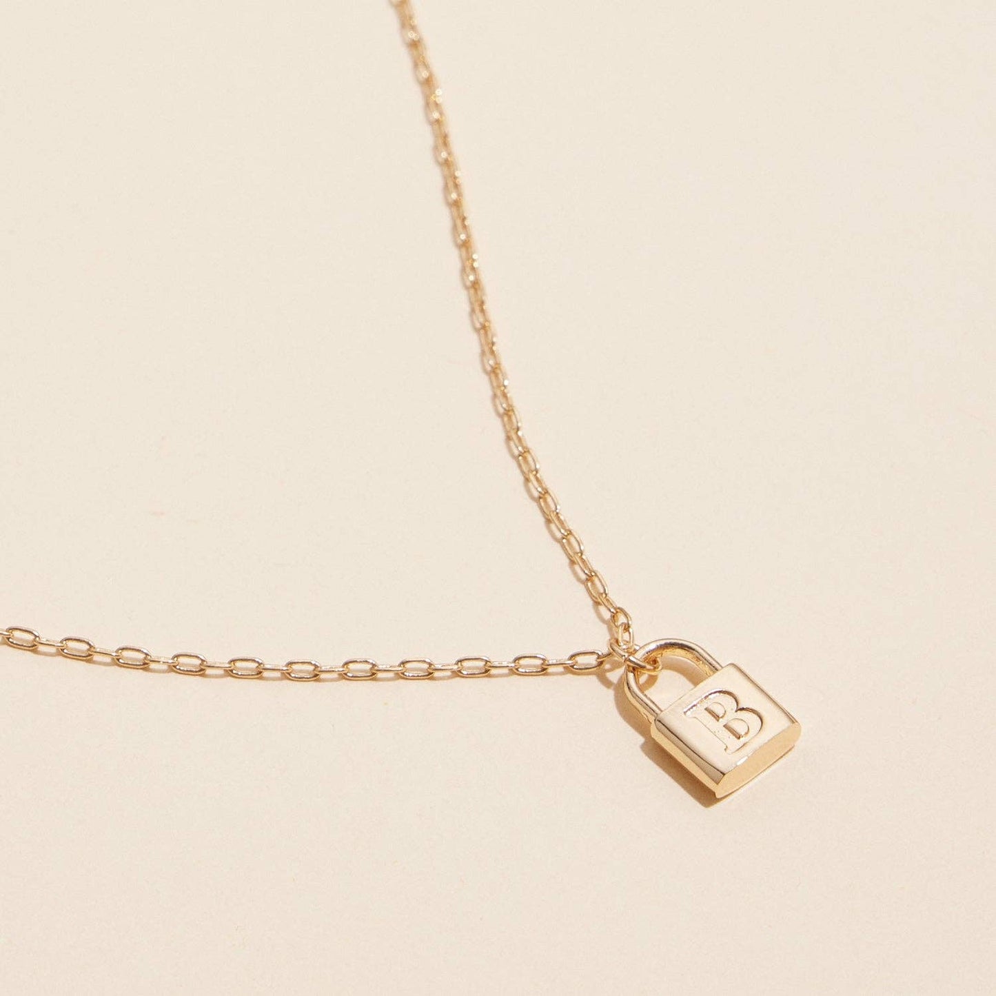 Golden Initial Lock Pendant Necklace - Purpose + Passion Boutique