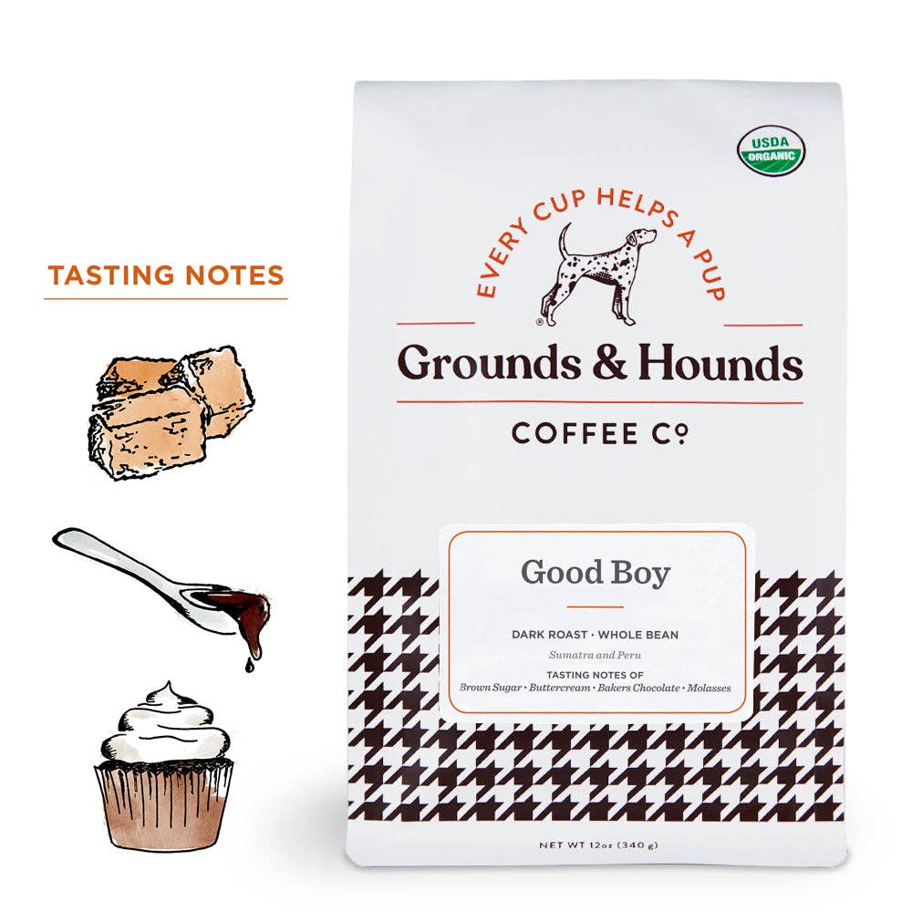 Good Boy Dark Roast Coffee - Ground - Purpose + Passion Boutique