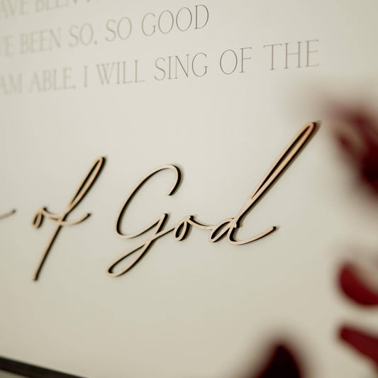 Goodness of God Brown Framed Art 24x12 - Purpose + Passion Boutique