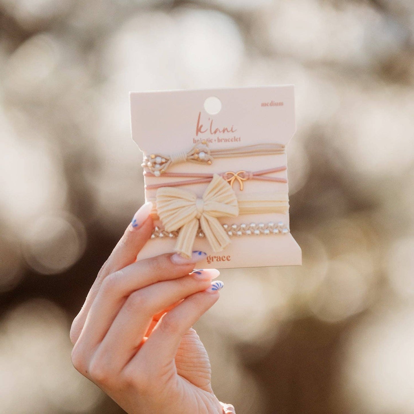 "Grace" - Pearls, Gold and Bows Hair Tie Bracelets - Purpose + Passion Boutique