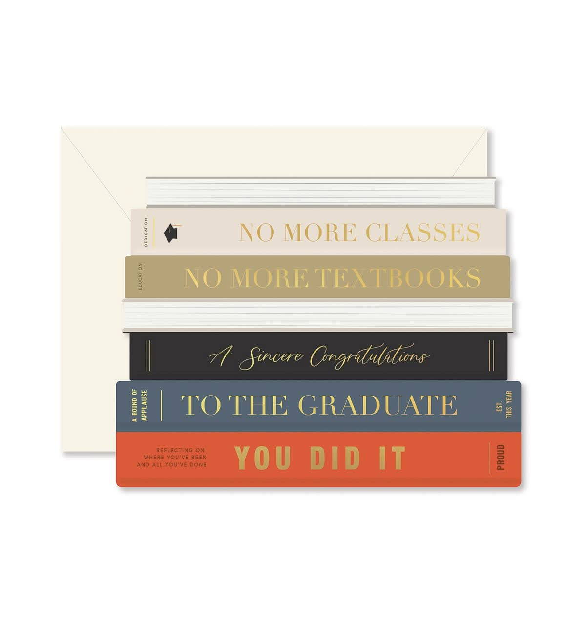 Graduation Books die - cut Greeting Card - Purpose + Passion Boutique