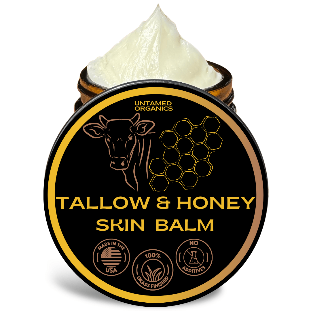 Grass - Fed Tallow & Wild Honey Skin Balm | 2 oz Glass Jar - Purpose + Passion Boutique