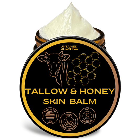 Grass - Fed Tallow & Wild Honey Skin Balm | 2 oz Glass Jar - Purpose + Passion Boutique