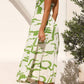 Green Abstract Twist Swing Maxi Dress - Purpose + Passion Boutique