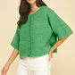 Green Button Down Short Sleeve Sweater - Purpose + Passion Boutique