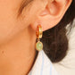 Green Dainty Round Stone Dangle Earring - Purpose + Passion Boutique