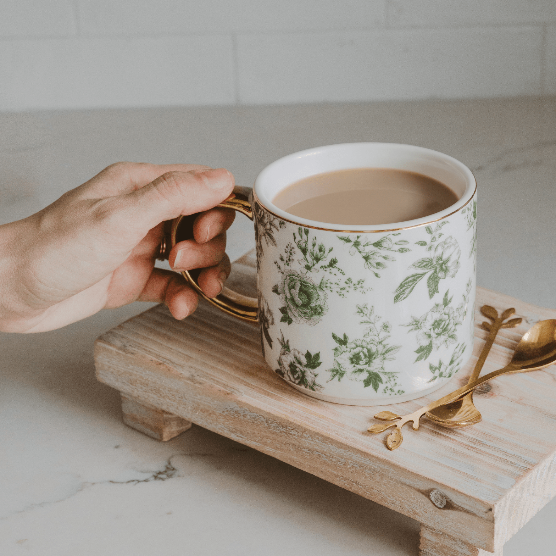 Green Delft Coffee Mug - Purpose + Passion Boutique